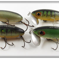 Arbogast Green Scale & Perch Jitterbug Lot Of Four