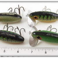 Arbogast Green Scale & Perch Jitterbug Lot Of Four