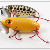 Arbogast Yellow Silver Ribs & Coachdog Jitterbug Pair