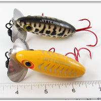 Arbogast Yellow Silver Ribs & Coachdog Jitterbug Pair