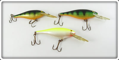 Rapala Perch & Chartreuse Deep Runner Lot Of Three Lures