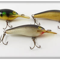Rapala Perch, Gold & Silver Fat Rap Lot Of Three Lures 