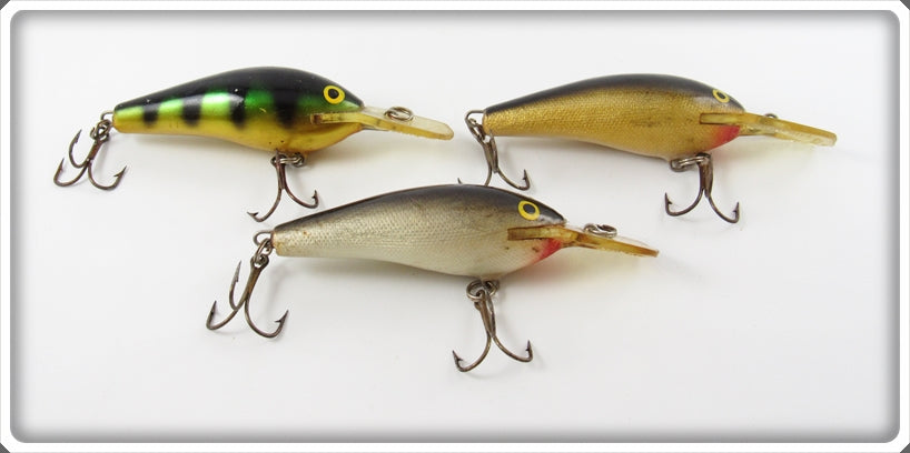 Rapala Perch, Gold & Silver Fat Rap Lot Of Three Lures 