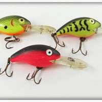 Rebel Flo Red, Crappie & Black Scale Lot Of Three Lures