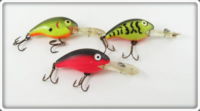 Rebel Flo Red, Crappie & Black Scale Lot Of Three Lures