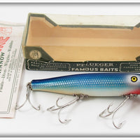 Vintage Pflueger Blue Mullet Scale Palomine Lure In Box 