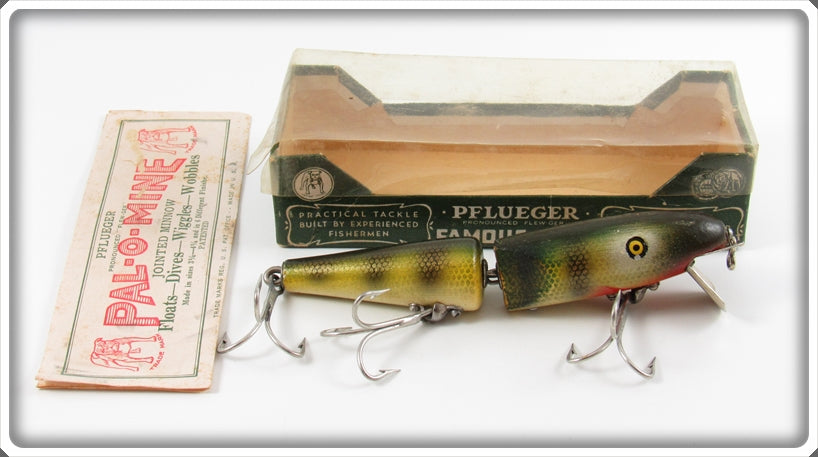 Vintage Pflueger Natural Perch Scale Palomine Lure In Box