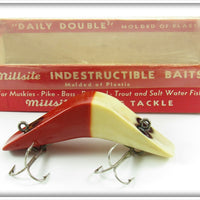 Vintage Millsite Red & White Daily Double Lure In Box