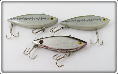 Unknown Rattle Trap/Cordell Spot Lot Of Three: Chrome & Grey