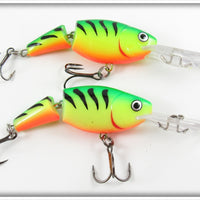 Rapala Fire Tiger Jointed Shad Rap Lure Pair 