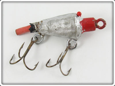 Vintage Folk Art Silver & Red Minnow Lure