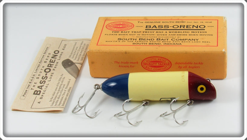 B.A.S.S. Collector's Series Red White & Blue Bass Oreno Lure In Box