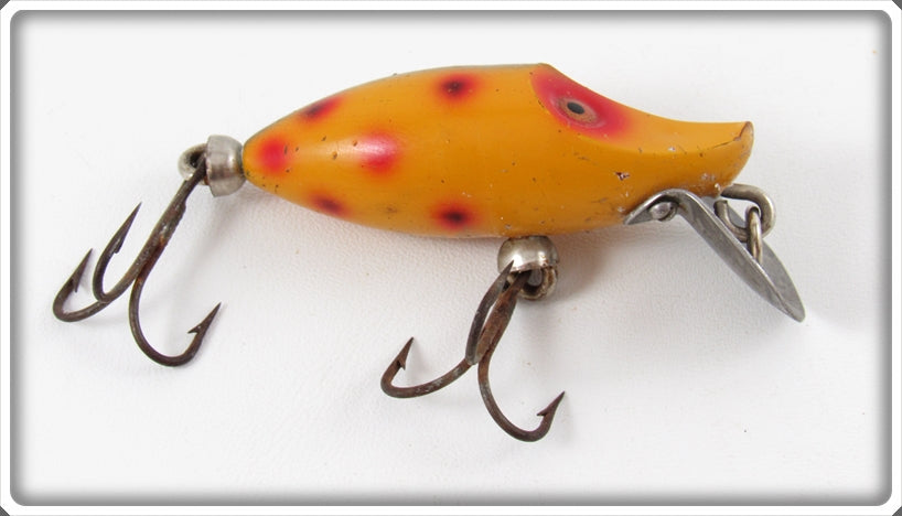 Vintage Heddon Spotted Orange Tiny Runt Lure 