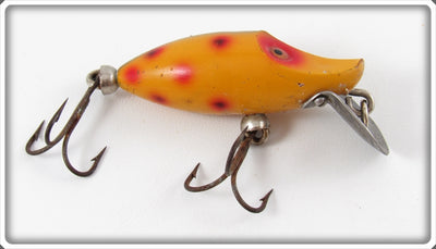 Vintage Heddon Spotted Orange Tiny Runt Lure 