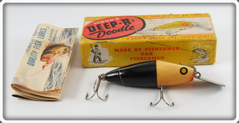 Wood Manufacturing Co Black & White Deep-R-Doodle Model 1000 In Box | Lure Lagoon Wood Manufacturing Co Black & White Deep-R-Doodle Model 1000 In Box | Lure Lagoon