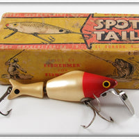 Wood Manufacturing Co Red & White Jointed Spot Tail Lure In Box