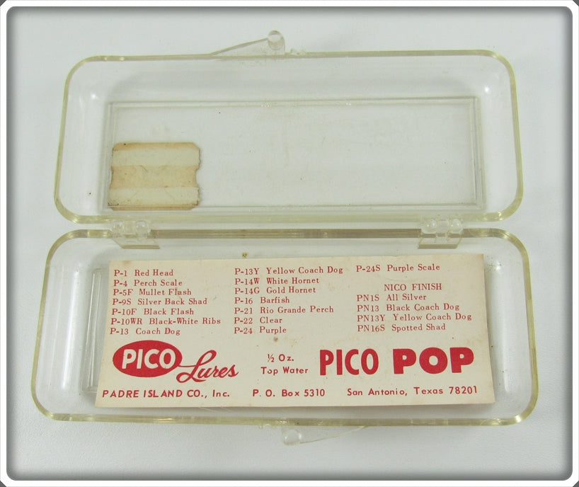 Vintage Padre Island Co Silver Pico Pop Lure In Box For Sale