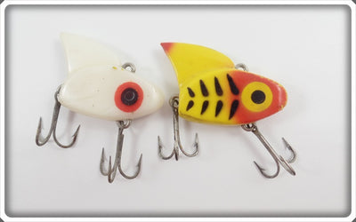 Lazy Ike Sail Shark Pair: White & Yellow W/Black Ribs