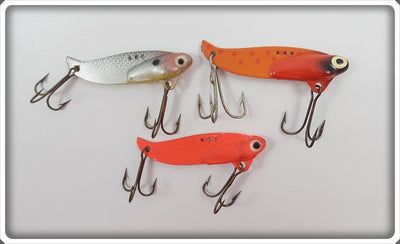 Heddon Sonar Lot Of Three: Hot Orange, Fluorescent Red & Shad