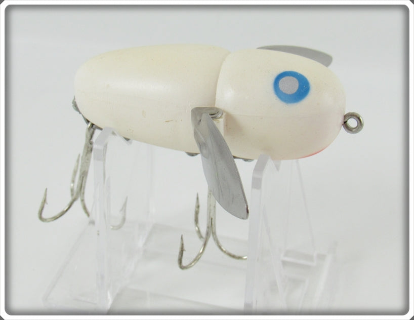 Heddon White Blue Eyes Crazy Crawler Lure