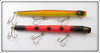 Vintage Pencil Plug Orange Spotted & Rainbow Lure Pair