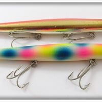 Vintage Pencil Plug Gold & Colorful Spotted Lure Pair