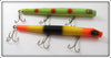 Vintage Pencil Plug Green Spotted & Orange, Yellow & Black Lure Pair
