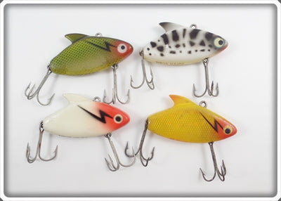 Heddon Super Sonic Lot Of Four: Yellow/Red, White/Red, Coachdog, & Yellow Perch