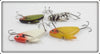 Heddon Super Sonic Lot Of Four: Yellow/Red, White/Red, Coachdog, & Yellow Perch