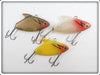 Heddon Super Sonic Lot Of Three: Yellow/Red, Gold/Red & Transparent/Red