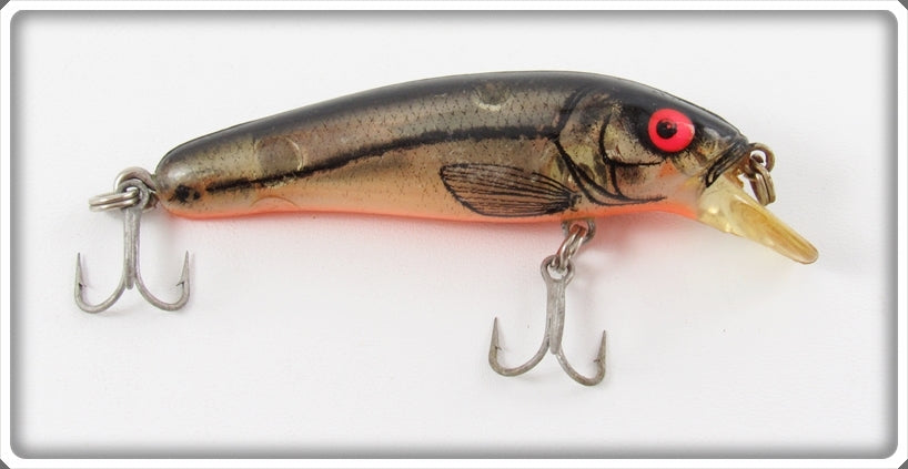 Vintage Bomber Bait Co Transparent Orange Belly Minnow Lure 