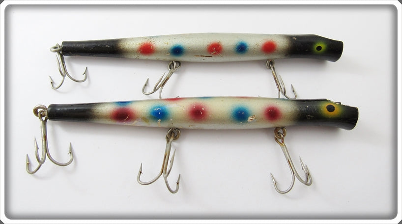 Vintage Pencil Plug Silver Spotted Lure Pair
