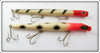Vintage Pencil Plug White Black Spot & Black Stripes Lure Pair