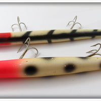 Pencil Plug White Black Spot & Black Stripes Pair