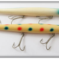 Vintage Pencil Plug White Spotted & Blue/White Lure Pair