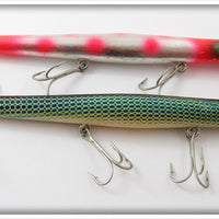 Vintage Pencil Plug Silver/Pink & Blue Scale Lure Pair