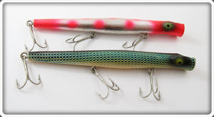 Vintage Pencil Plug Silver/Pink & Blue Scale Lure Pair