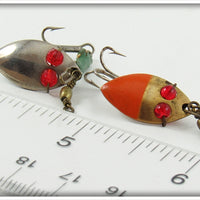 Vintage Hoffschneider Chrome & Orange/Gold Red Eye Midge Pair 