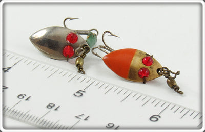 Vintage Hoffschneider Chrome & Orange/Gold Red Eye Midge Pair 