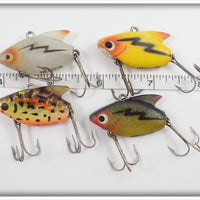 Heddon Sonic Lot Of Four: BRS, Perch, Yellow, & Translucent White