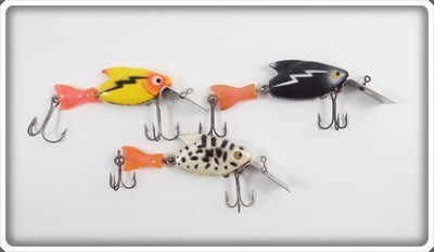Heddon Firetail Sonic Lot Of Three: Yellow, Coachdog, & Black
