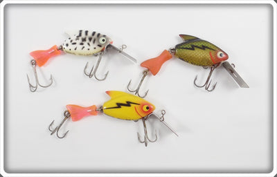 Heddon Firetail Sonic Lot Of Three: Yellow, Coachdog, & Perch
