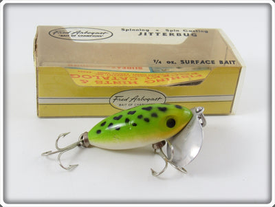 Vintage Fred Arbogast Frog Spot Spinning Jitterbug Lure In Box