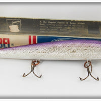 Vintage Rebel Purple & Silver Minnow Lure In Box