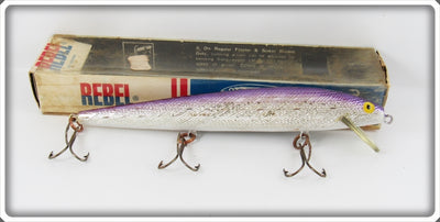 Vintage Rebel Purple & Silver Minnow Lure In Box