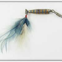 Vintage Unknown Possibly Swedish Striped Metal Bait Lure