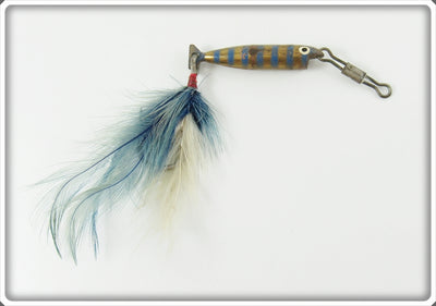 Vintage Unknown Possibly Swedish Striped Metal Bait Lure