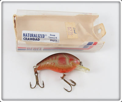Vintage Rebel Naturalized Crawdad Teeny R Lure In Box
