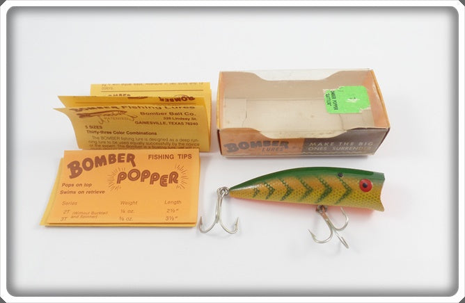 Bomber Yellow Perch Popper Rattler In Box For Sale