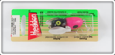 Heddon Pink With Black Head Tiny Crazy Crawler Lure On Card